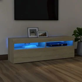 Mueble de TV con luces LED roble Sonoma 120x35x40 cm de vidaXL, Muebles TV - Ref: Foro24-804376, Precio: 79,16 €, Descuento: %
