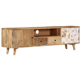 Mueble de TV de madera maciza de mango 140x30x40 cm de vidaXL, Muebles TV - Ref: Foro24-249856, Precio: 297,54 €, Descuento: %