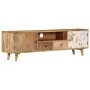 Mueble de TV de madera maciza de mango 140x30x40 cm de vidaXL, Muebles TV - Ref: Foro24-249856, Precio: 297,54 €, Descuento: %