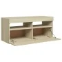 Mueble de TV con luces LED roble Sonoma 90x35x40 cm de vidaXL, Muebles TV - Ref: Foro24-804385, Precio: 60,02 €, Descuento: %