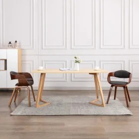 Dining chairs 2 units curved wood and gray fabric by vidaXL, dining chairs - Ref: Foro24-287389, Price: 331,02 €, Discount: %