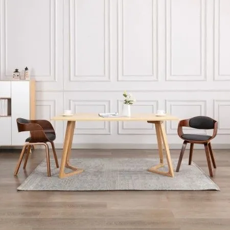 Dining chairs 2 units curved wood and gray fabric by vidaXL, dining chairs - Ref: Foro24-287389, Price: 331,02 €, Discount: %