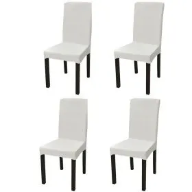 Funda de silla elástica recta 4 unidades crema de vidaXL, Fundas - Ref: Foro24-131421, Precio: 16,92 €, Descuento: %