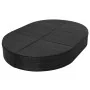 Tumbona de jardín con cojines de ratán sintético negro de vidaXL, Camas para exteriores - Ref: Foro24-42940, Precio: 302,63 €...