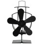 Ventilador de estufa accionado por calor 5 aspas negro de vidaXL, Ventiladores para chimeneas de leña - Ref: Foro24-51238, Pr...