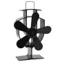 Ventilador de estufa accionado por calor 5 aspas negro de vidaXL, Ventiladores para chimeneas de leña - Ref: Foro24-51238, Pr...