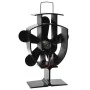 Ventilador de estufa accionado por calor 5 aspas negro de vidaXL, Ventiladores para chimeneas de leña - Ref: Foro24-51238, Pr...