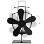Ventilador de estufa accionado por calor 5 aspas negro de vidaXL, Ventiladores para chimeneas de leña - Ref: Foro24-51238, Pr...