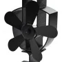 Ventilador de estufa accionado por calor 5 aspas negro de vidaXL, Ventiladores para chimeneas de leña - Ref: Foro24-51238, Pr...