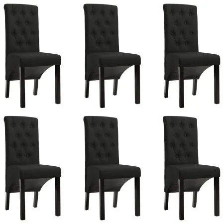 Sillas de comedor 6 unidades de tela negra de vidaXL, Sillas de comedor - Ref: Foro24-276976, Precio: 546,27 €, Descuento: %