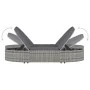 Tumbona para 2 personas con cojines ratán sintético gris de vidaXL, Camas para exteriores - Ref: Foro24-48127, Precio: 426,16...
