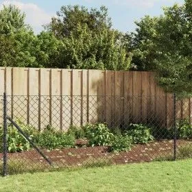 Wire fence with anchor spikes anthracite gray 1x25 m by vidaXL, fence panels - Ref: Foro24-153977, Price: 208,05 €, Discount: %