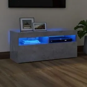 TV cabinet with LED lights concrete gray 90x35x40 cm by vidaXL, TV Furniture - Ref: Foro24-804386, Price: 63,67 €, Discount: %
