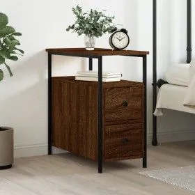 Mesita de noche madera de ingeniería marrón roble 30x60x60 cm de vidaXL, Mesitas de noche - Ref: Foro24-826071, Precio: 55,93...
