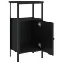 Mesita de noche madera de ingeniería negra 41x31x80 cm de vidaXL, Mesitas de noche - Ref: Foro24-825923, Precio: 46,94 €, Des...
