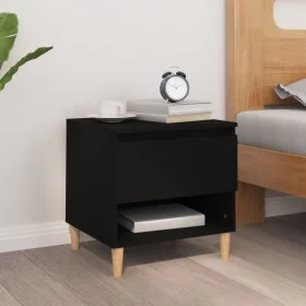 Black plywood nightstand 50x46x50 cm by vidaXL, Nightstands - Ref: Foro24-819534, Price: 44,24 €, Discount: %