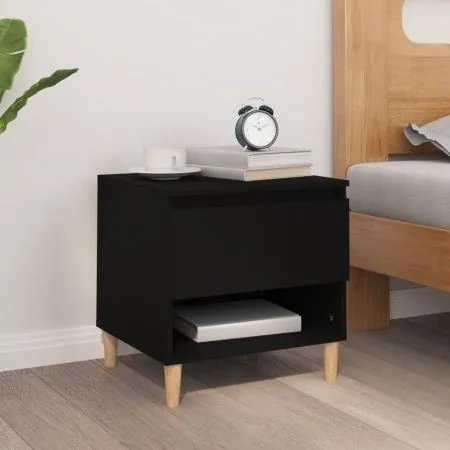 Mesita de noche madera contrachapada negro 50x46x50 cm de vidaXL, Mesitas de noche - Ref: Foro24-819534, Precio: 44,24 €, Des...
