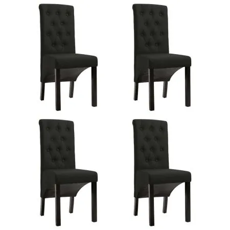 Sillas de comedor 4 unidades de tela negra de vidaXL, Sillas de comedor - Ref: Foro24-276975, Precio: 352,22 €, Descuento: %