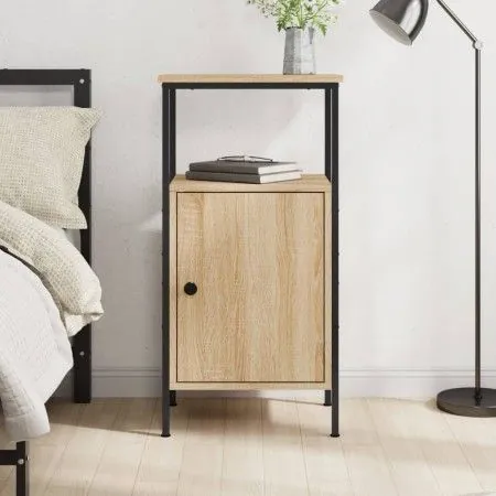 Mesita de noche madera de ingeniería roble Sonoma 41x31x80 cm de vidaXL, Mesitas de noche - Ref: Foro24-825925, Precio: 47,87...