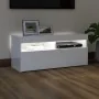 Mueble de TV con luces LED blanco brillante 90x35x40 cm de vidaXL, Muebles TV - Ref: Foro24-804388, Precio: 74,03 €, Descuent...