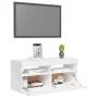 Mueble de TV con luces LED blanco brillante 90x35x40 cm de vidaXL, Muebles TV - Ref: Foro24-804388, Precio: 74,03 €, Descuent...