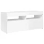 Mueble de TV con luces LED blanco brillante 90x35x40 cm de vidaXL, Muebles TV - Ref: Foro24-804388, Precio: 74,03 €, Descuent...