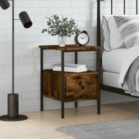 Mesita de noche madera de ingeniería roble ahumado 34x36x50 cm de vidaXL, Mesitas de noche - Ref: Foro24-826047, Precio: 39,9...