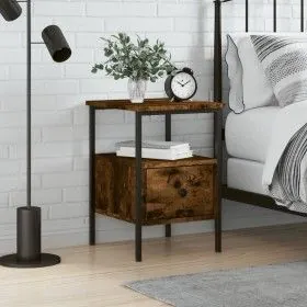 Smoked oak engineered wood bedside table 34x36x50 cm by vidaXL, Nightstands - Ref: Foro24-826047, Price: 39,93 €, Discount: %