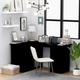Escritorio de esquina madera contrachapada negro 145x100x76 cm de vidaXL, Escritorios - Ref: Foro24-801090, Precio: 211,13 €,...