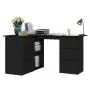 Escritorio de esquina madera contrachapada negro 145x100x76 cm de vidaXL, Escritorios - Ref: Foro24-801090, Precio: 211,13 €,...