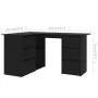 Escritorio de esquina madera contrachapada negro 145x100x76 cm de vidaXL, Escritorios - Ref: Foro24-801090, Precio: 211,13 €,...