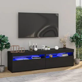 TV stands with LED lights 2 units black 75x35x40 cm by vidaXL, TV Furniture - Ref: Foro24-804394, Price: 94,54 €, Discount: %