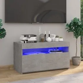 Mueble de TV con luces LED gris hormigón 75x35x40 cm de vidaXL, Muebles TV - Ref: Foro24-804399, Precio: 51,21 €, Descuento: %
