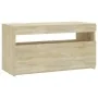 Mueble de TV con luces LED roble Sonoma 75x35x40 cm de vidaXL, Muebles TV - Ref: Foro24-804397, Precio: 46,72 €, Descuento: %