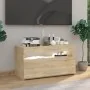 Mueble de TV con luces LED roble Sonoma 75x35x40 cm de vidaXL, Muebles TV - Ref: Foro24-804397, Precio: 46,72 €, Descuento: %