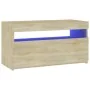 Mueble de TV con luces LED roble Sonoma 75x35x40 cm de vidaXL, Muebles TV - Ref: Foro24-804397, Precio: 46,72 €, Descuento: %