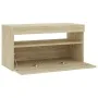 Mueble de TV con luces LED roble Sonoma 75x35x40 cm de vidaXL, Muebles TV - Ref: Foro24-804397, Precio: 46,72 €, Descuento: %