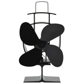 Ventilador de estufa accionado por calor 4 aspas negro de vidaXL, Ventiladores para chimeneas de leña - Ref: Foro24-51237, Pr...