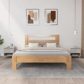 Nachttische 2 Stück betongraues Sperrholz 50x46x50 cm von vidaXL, Nachttische - Ref: Foro24-819541, Preis: 72,12 €, Rabatt: %