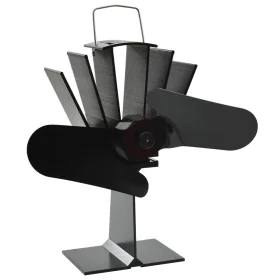 Ventilador de estufa accionado por calor 2 aspas negro de vidaXL, Ventiladores para chimeneas de leña - Ref: Foro24-51239, Pr...