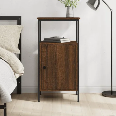 Brown oak engineered wood bedside table 41x31x80 cm by vidaXL, Nightstands - Ref: Foro24-825931, Price: 38,36 €, Discount: %