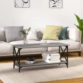 Sonoma gray wood and iron coffee table 100x45x45 cm by vidaXL, Coffee table - Ref: Foro24-823315, Price: 55,65 €, Discount: %