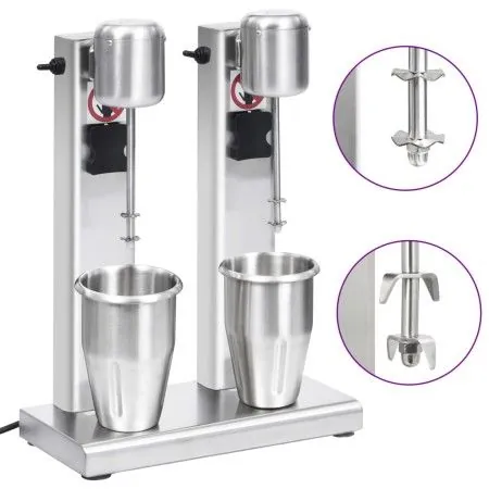 Batidora de batidos con doble vaso de acero inoxidable 2 L de vidaXL, Batidoras y licuadoras - Ref: Foro24-51086, Precio: 174...