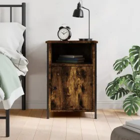 Mesita de noche madera contrachapada roble ahumado 40x42x60 cm de vidaXL, Mesitas de noche - Ref: Foro24-825917, Precio: 42,7...