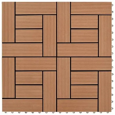 WPC porch tiles 30x30 cm 2 m² brown 22 units by vidaXL, Floors and carpets - Ref: Foro24-277798, Price: 104,98 €, Discount: %