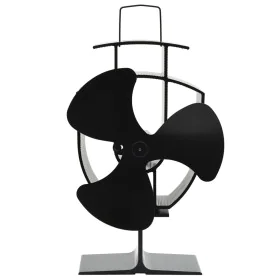 Ventilador de estufa accionado por calor 3 aspas negro de vidaXL, Ventiladores para chimeneas de leña - Ref: Foro24-51236, Pr...