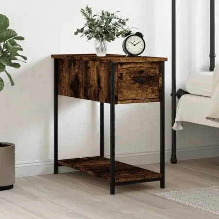 Engineered wood smoked oak bedside table 30x60x60 cm by vidaXL, Nightstands - Ref: Foro24-826057, Price: 38,14 €, Discount: %