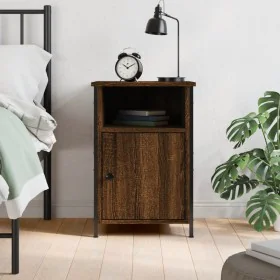 Mesita de noche madera contrachapada marrón roble 40x42x60 cm de vidaXL, Mesitas de noche - Ref: Foro24-825921, Precio: 38,05...