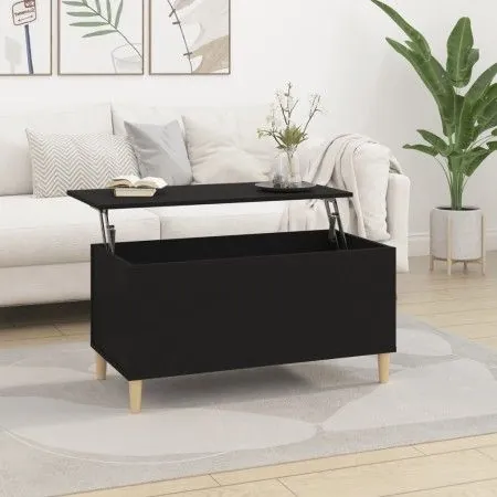 Mesa de centro madera contrachapada negro 90x44,5x45 cm de vidaXL, Mesas de centro - Ref: Foro24-819581, Precio: 56,45 €, Des...