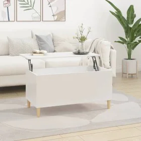 Mesa de centro madera contrachapada blanco brillo 90x44,5x45 cm de vidaXL, Mesas de centro - Ref: Foro24-819582, Precio: 68,5...